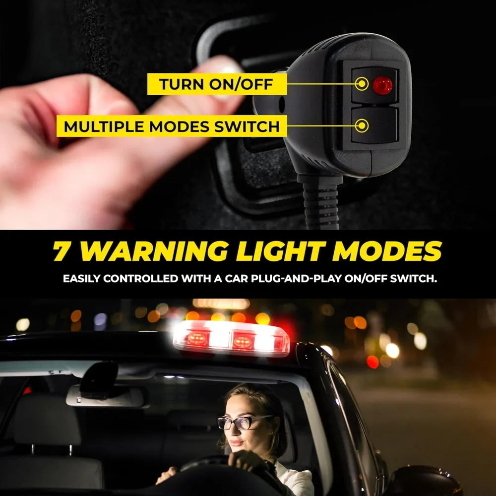 Car warning light system with switch and light display
