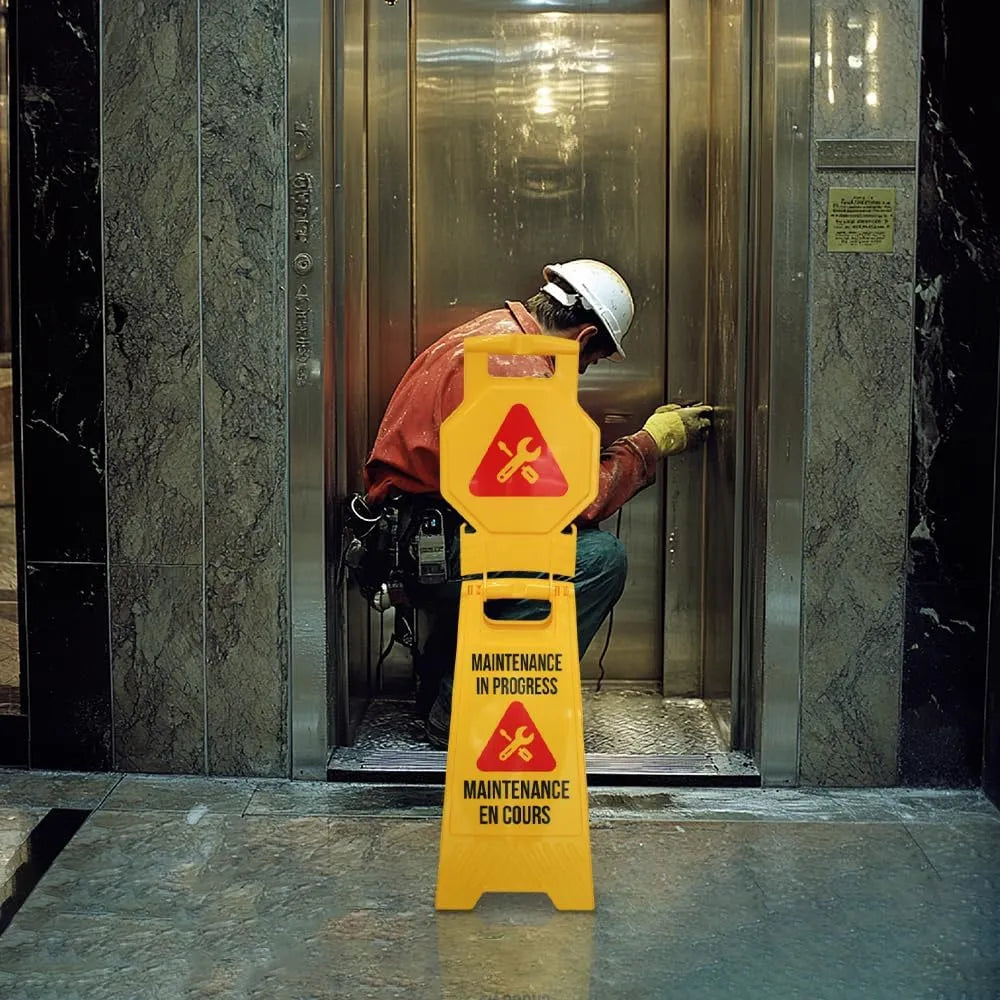 Maintenance Sign Yellow