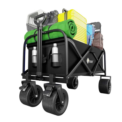 black multi purpose camping trolley cart for outdoor activities