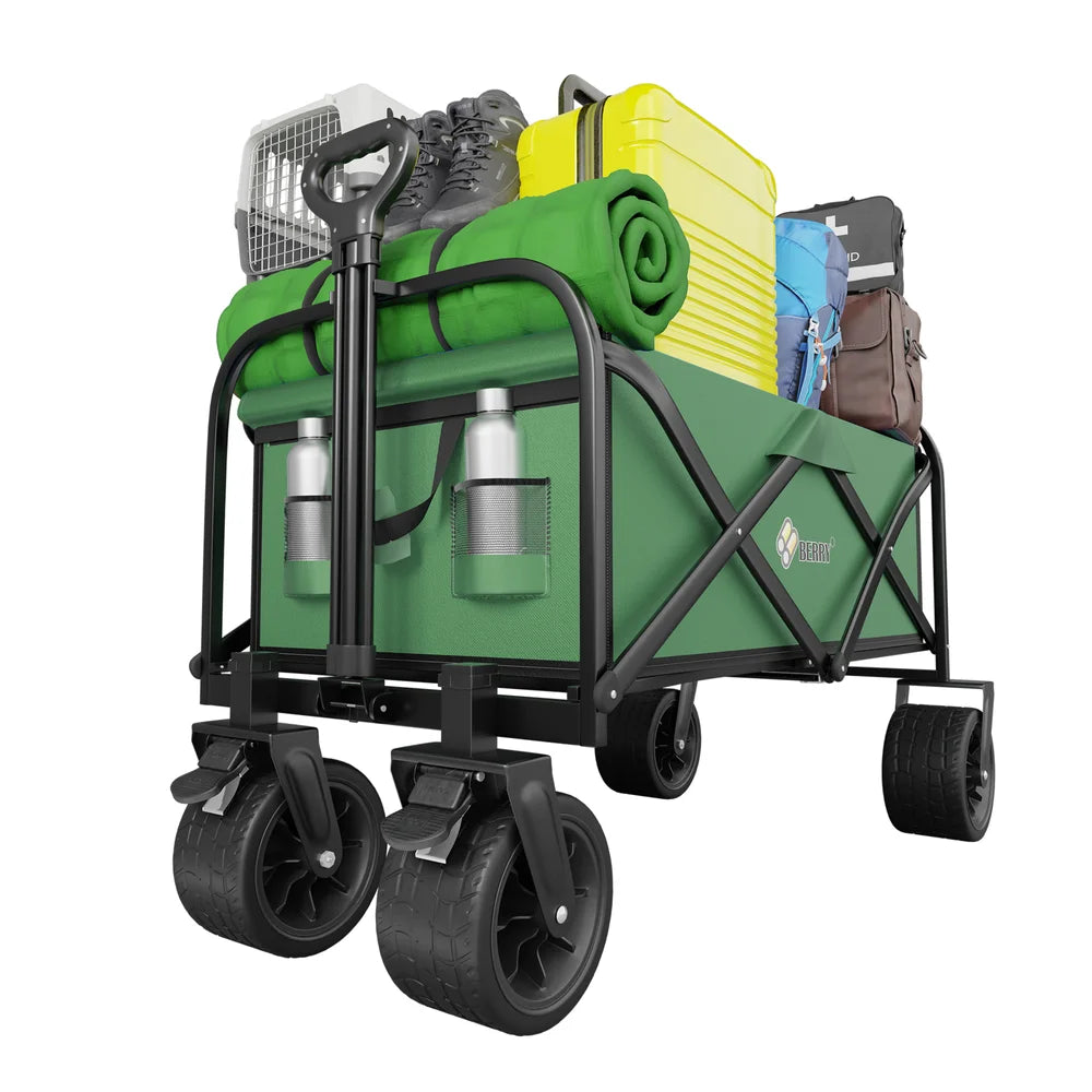 green multi purpose camping trolley cart for outdoor activities