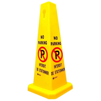 No Parking Cone - Yellow │Cone with Bilingual Warning