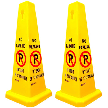 Set of 2 Warning No Parking Cone - Yellow