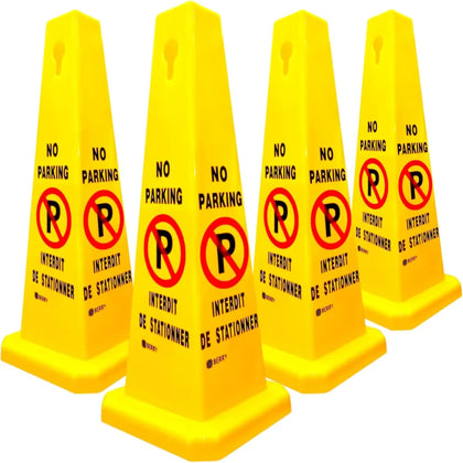 Set of 4 No Parking Traffic Cone - Yellow