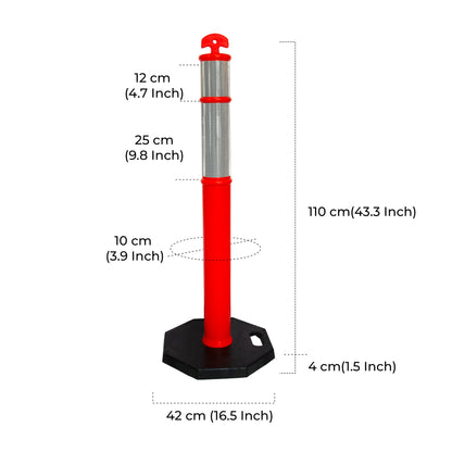 Orange Delineator Post Dimensions