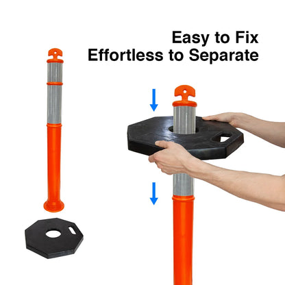 Orange Delineator Post with Base