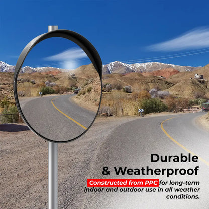 outdoor convex mirror 100cm black