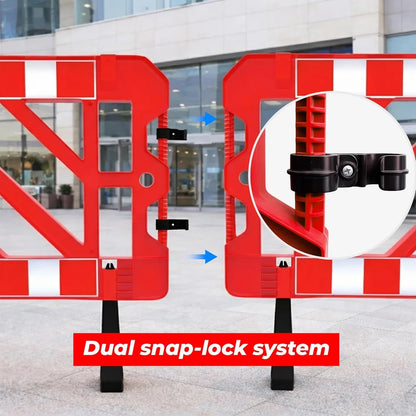 red outdoor crowd control barrier for public spaces