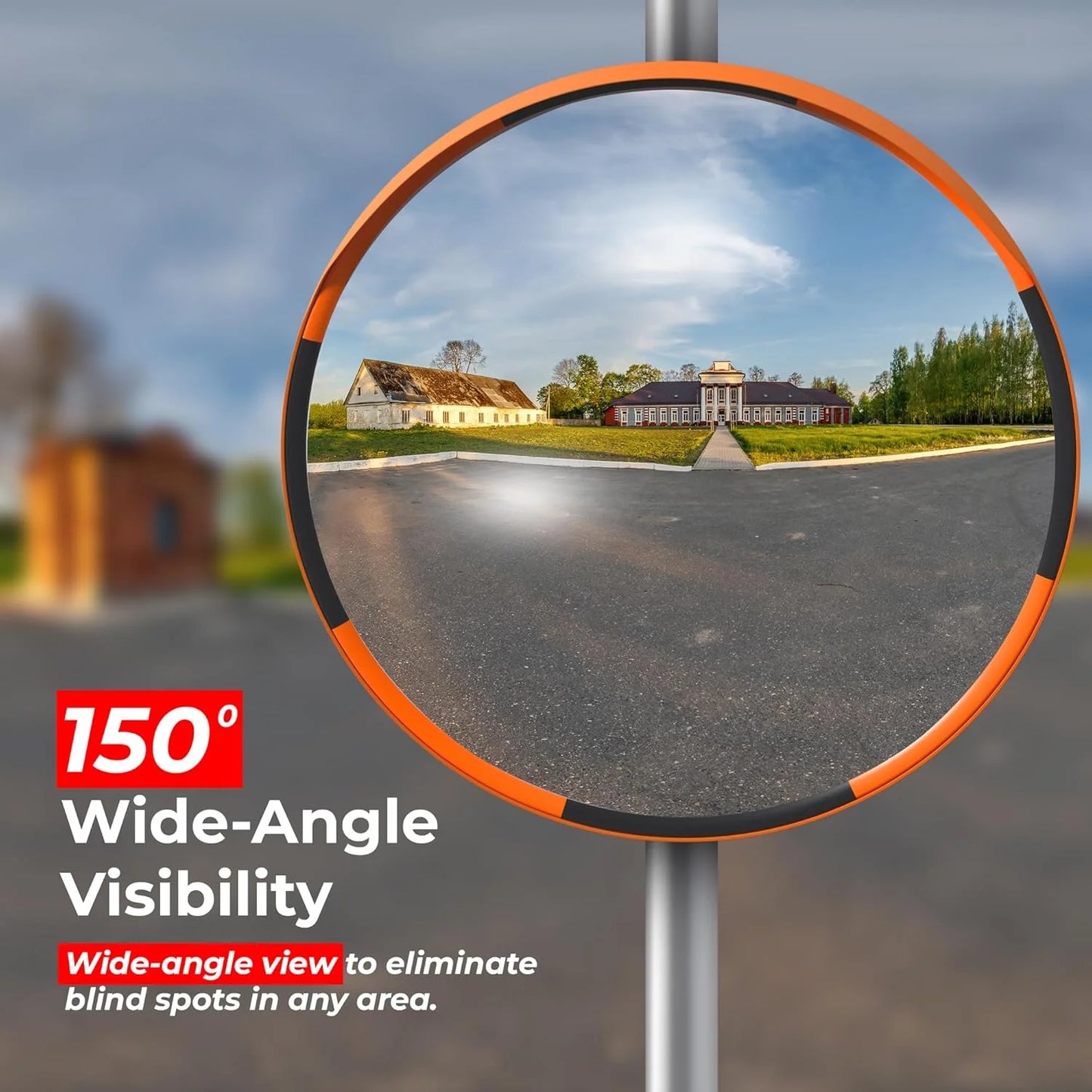 heavy duty convex mirror for outdoor safety and surveillance
