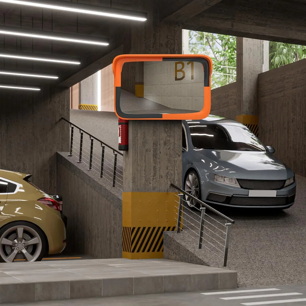rectangular convex mirror for outdoor security and surveillance