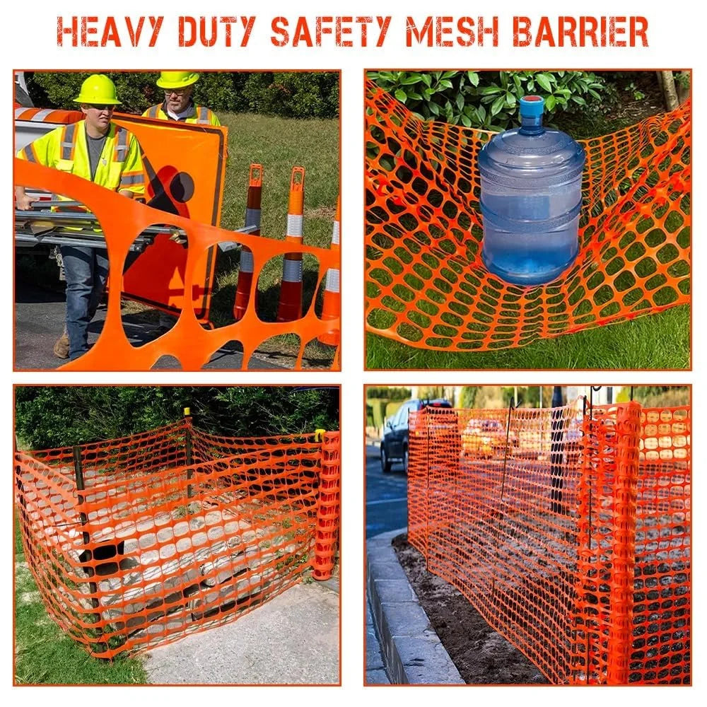 orange outdoor safety mesh barrier for restricted areas