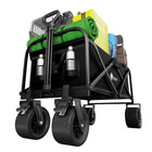 black folding outdoor transport cart for camping and utility use