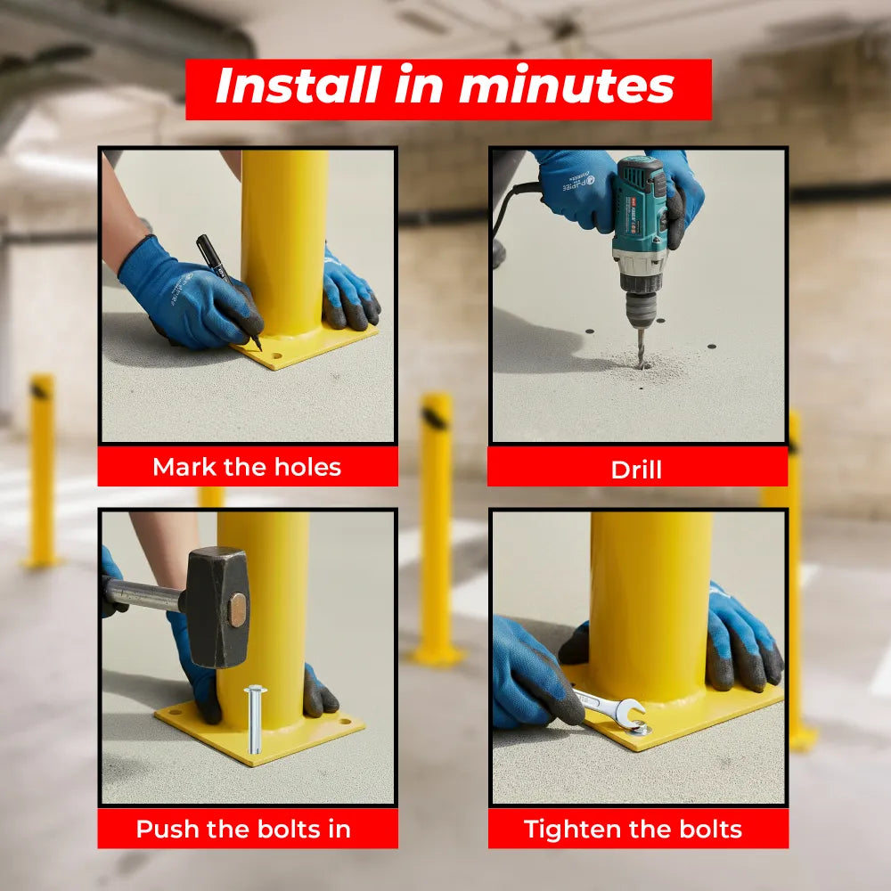 Durable Parking Bollards 46in