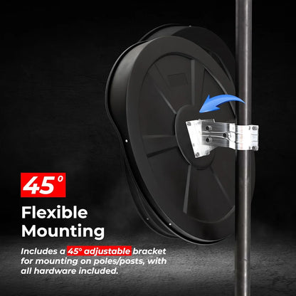 black convex mirror for parking area visibility and safety
