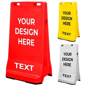 Panneau de signalisation routière - Rouge | Barrière portable avec barges publicitaires