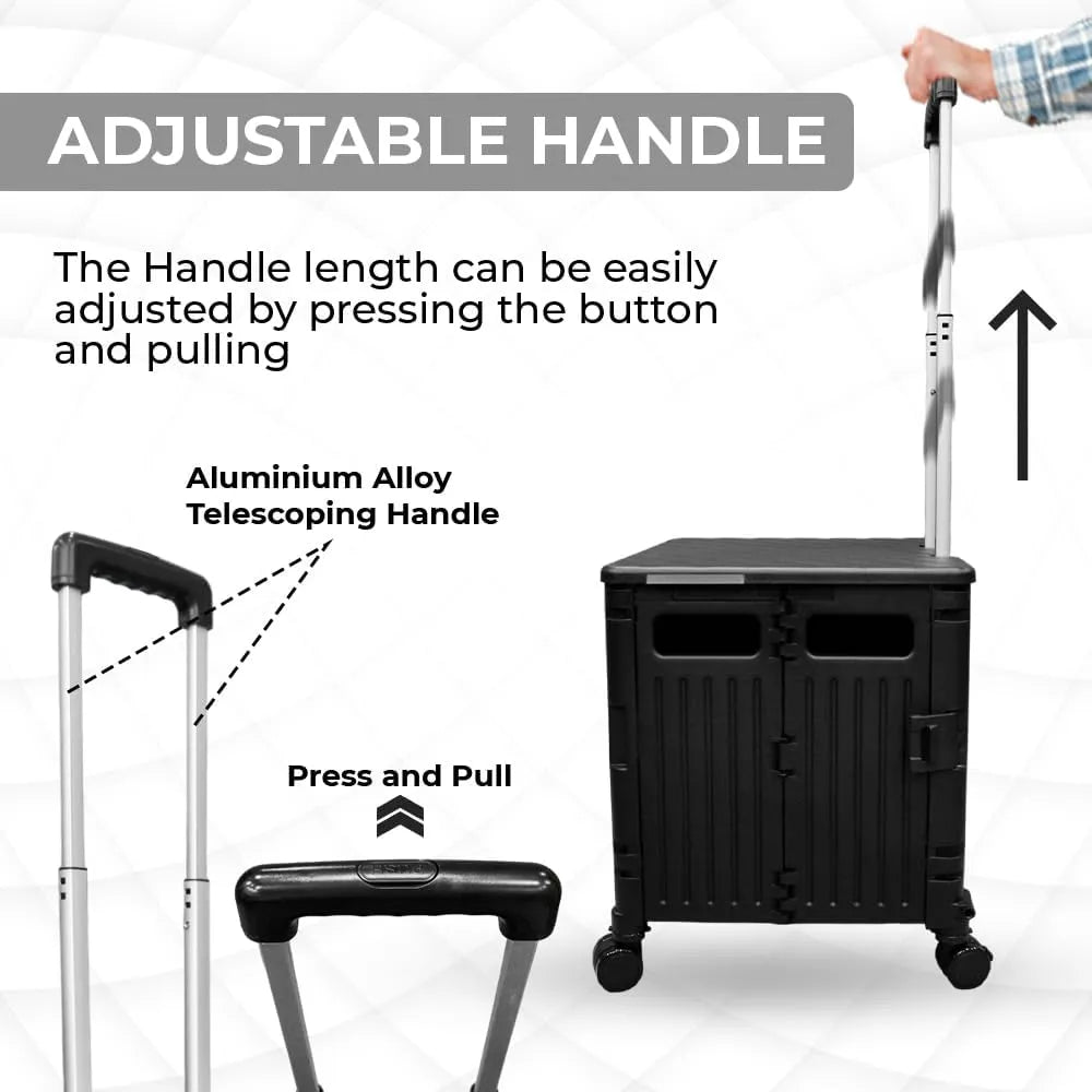 Shopping Cart With Adjustable Handle
