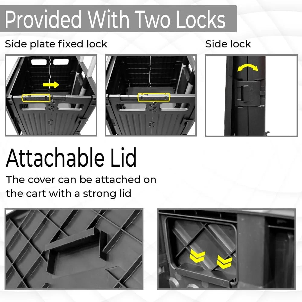 Foldable Plastic Cart With Locks