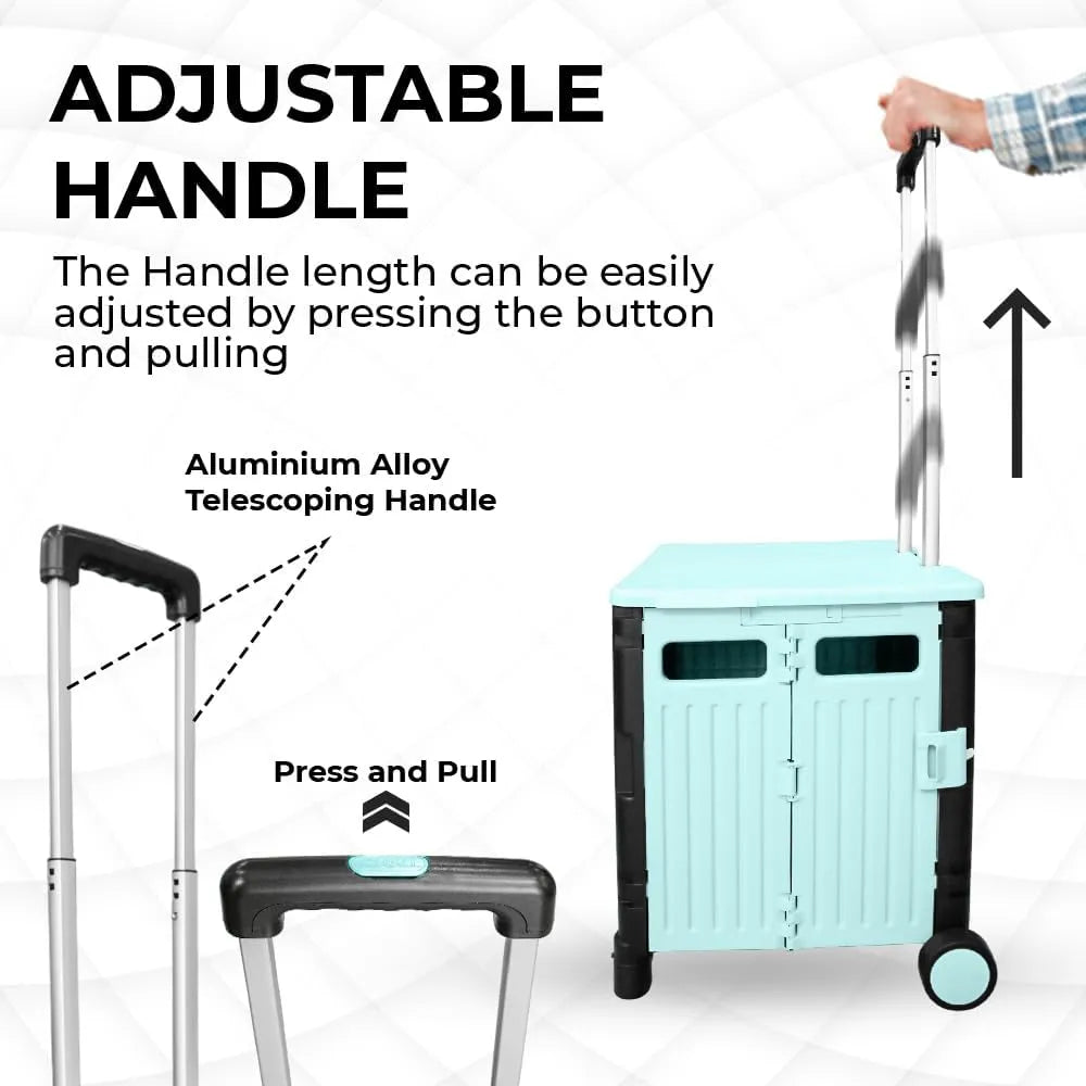 Shopping Cart With Adjustable Handle