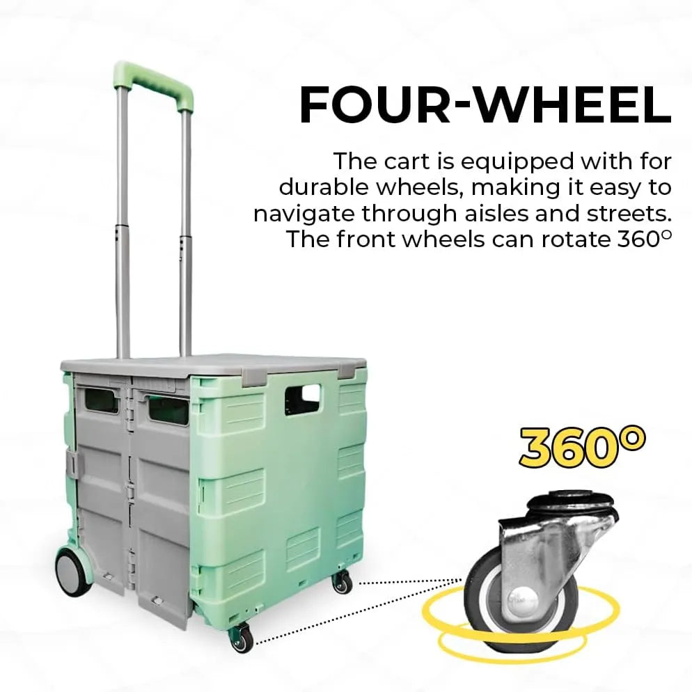 Shopping Cart With Rotatable Wheels