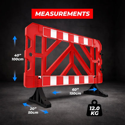 red plastic crowd control barricade for public safety use