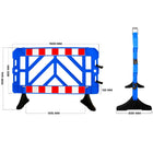Blue plastic safety barrier