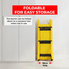 plastic expandable safety barrier in yellow for hazard areas