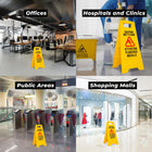 yellow caution wet floor sign for slippery surface warning