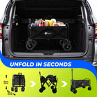 portable black camping trolley cart for easy outdoor transport