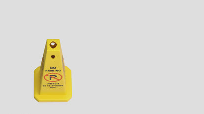 No Parking Cone - Yellow │Cone with Bilingual Warning