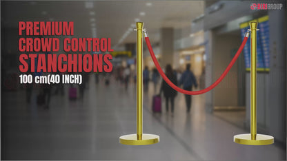 2 Premium Gold Stanchion with Twisted Blue Rope 1.5M – 100CM Barrier