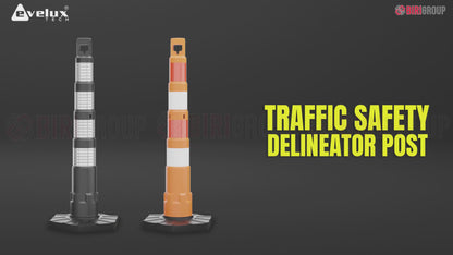 Safety Delineator Post - 48 Inch- Reflective Red Post 120CM  with Weighted Base