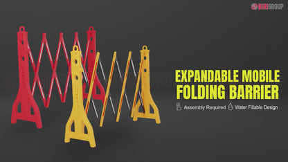 8.2ft Expandable Safety Barrier │Durable Plastic Barricade - Yellow & Black