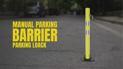 Manual Parking Lock Plastic - Yellow | 65CM Easy Operate | Anti Parking Bollard | Screw Fixing with 2 Key Lock