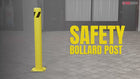 Borne de sécurité de 36 po, couleur jaune | Barrière avec boulons de 120 mm et gants