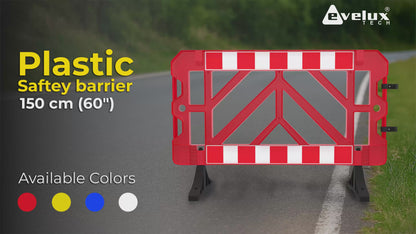 5 ft Plastic Safety Barrier - Red | 1.5 Meter Crowd Control Barricade for Road and Pedestrian Safety