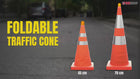 Ensemble de 2 cônes de signalisation pliants réfléchissants de 50 cm (20 po) — Orange