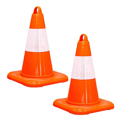 2Pcs 12.7 Inch PVC Traffic Cone with Reflective Collar