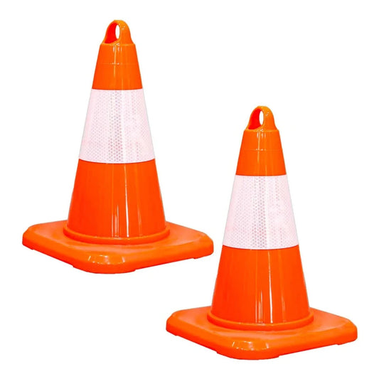 2Pcs 12.7 Inch PVC Traffic Cone with Reflective Collar