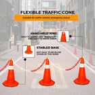 Flexible traffic cones with features 