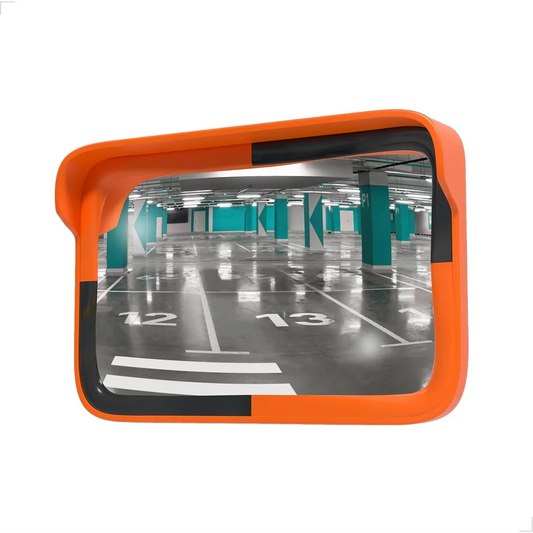 large rectangular convex safety mirror for wide angle visibility and monitoring