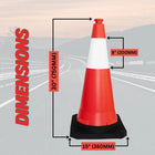 Red traffic cones 75cm