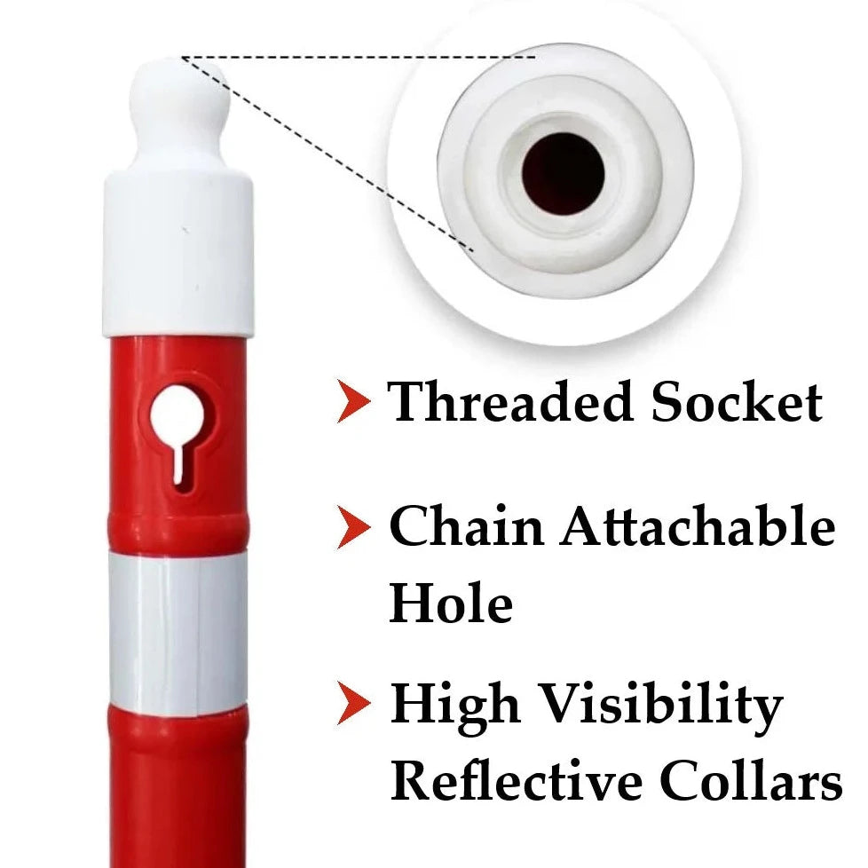 Reflective Warning Post With Chain Hole