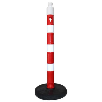 Reflective Warning Post - Red | Plastic Delineator Post with PVC Weighted Base