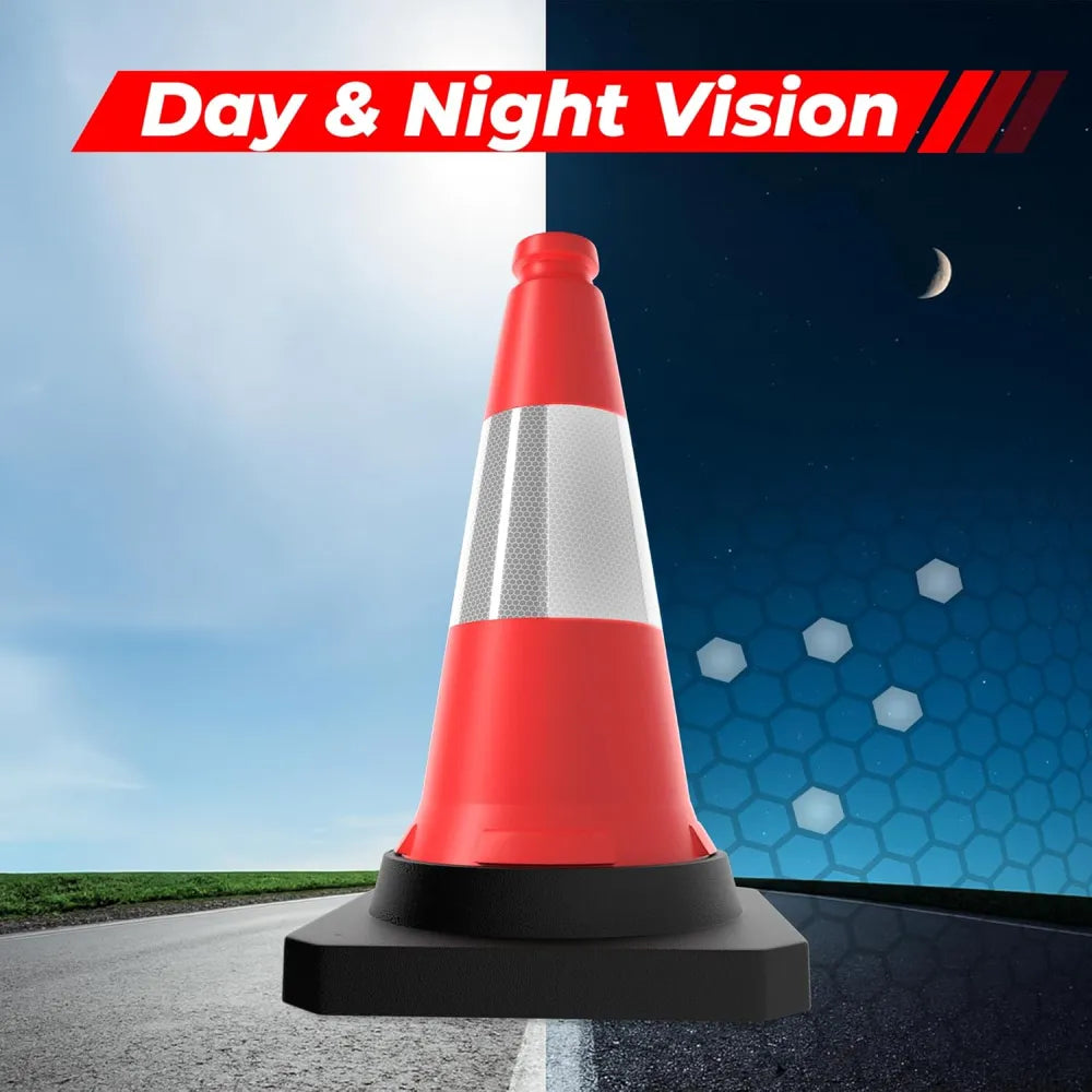 Red and white traffic cone 'Day & Night Vision' 