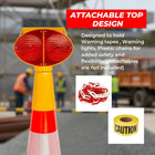 Safety cone with reflective top design, used for added safety 