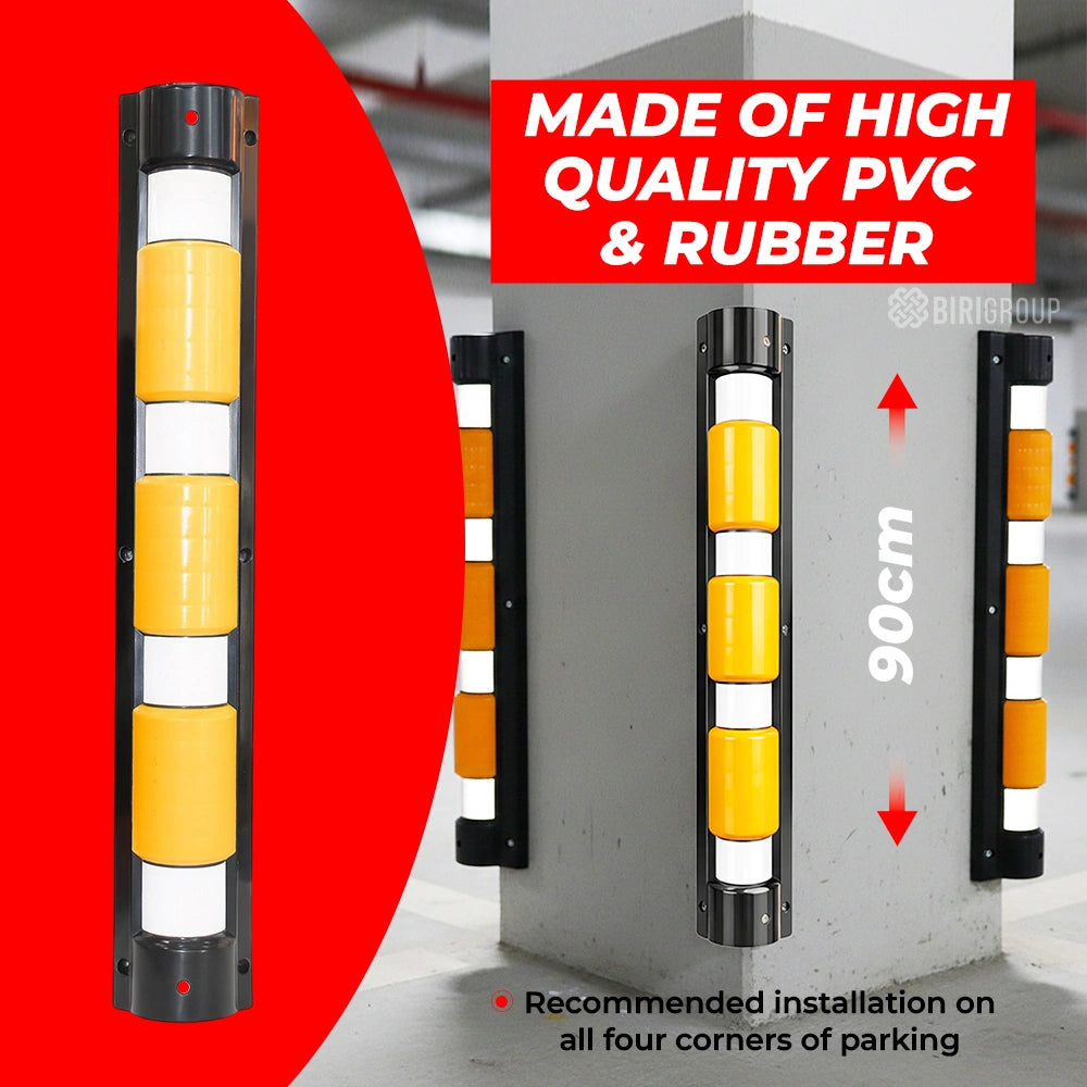 High-quality PVC and rubber corner guard with dimensions and installation instructions.