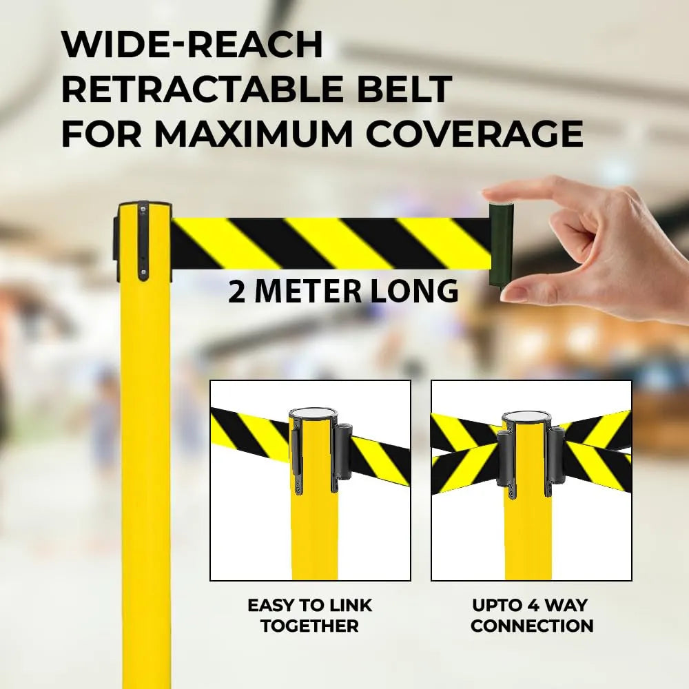 Safety Crowd Access Control Belt Yellow