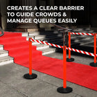 Rust Proof Retractable Queue Barrier Red