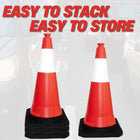 Red traffic road cones