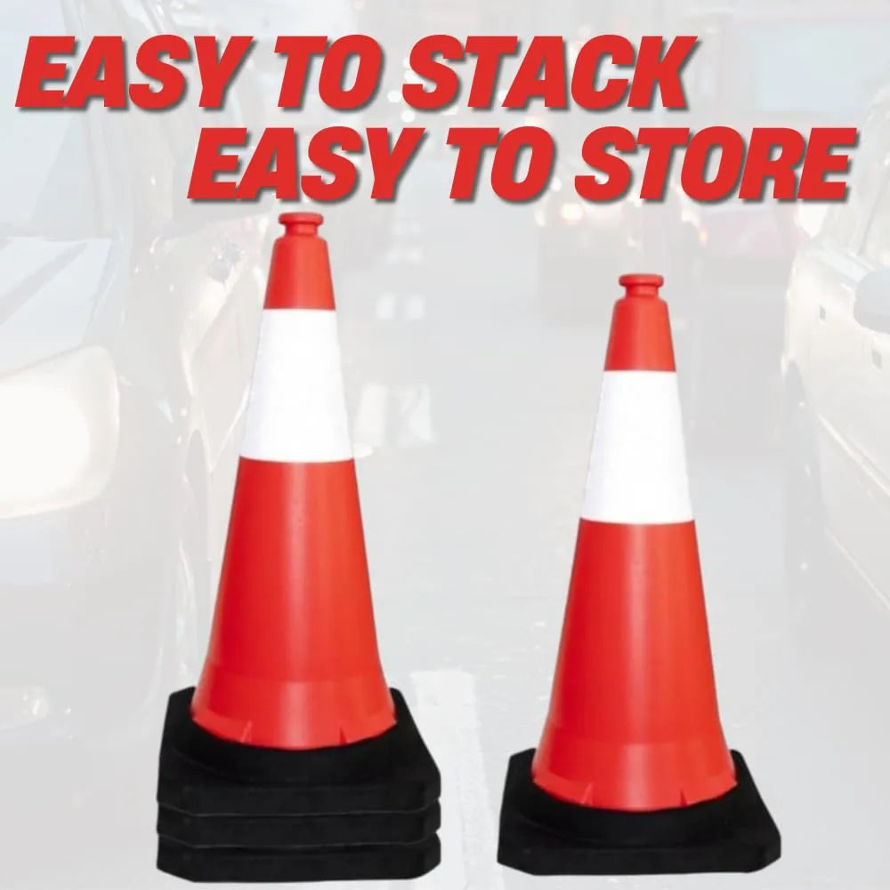 Red traffic road cones