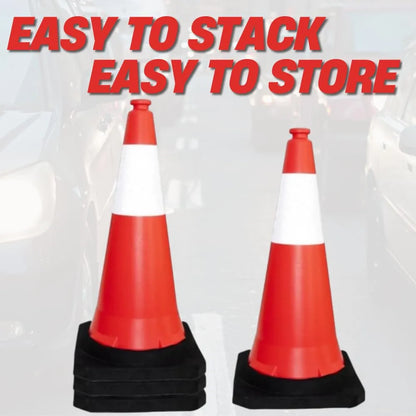 Red traffic road cones